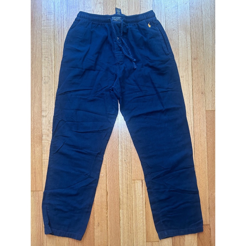 Polo Ralph Lauren Mens Navy Blue Cotton Pajama Lounge Pants Size M Pony Logo